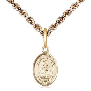 14kt Gold Saint Timothy Medal Engraved Catholic Saint Jewelry