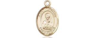 14kt Gold Saint Timothy Medal Engraved Catholic Saint Jewelry