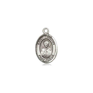 Pewter Saint Timothy Medal Engraved Catholic Saint Jewelry