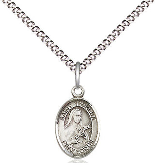 Pewter Saint Theresa Medal Religious and Catholic Jewelry Engraved Catholic Saint Jewelry