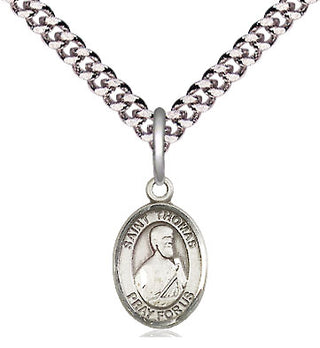 Pewter Saint Thomas the Apostle Medal Religious and Catholic Jewelry Engraved Catholic Saint Jewelry