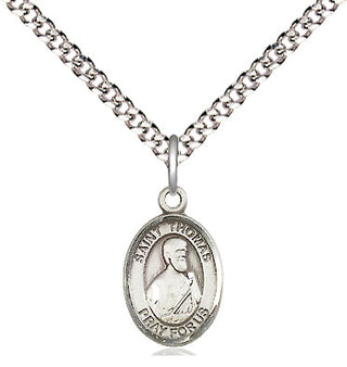 Pewter Saint Thomas the Apostle Medal Religious and Catholic Jewelry Engraved Catholic Saint Jewelry