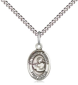 Pewter Saint Thomas Aquinas Medal Religious and Catholic Jewelry Engraved Catholic Saint Jewelry
