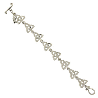 Silver-Tone Celtic Trinity Toggle Bracelet 7 3/4