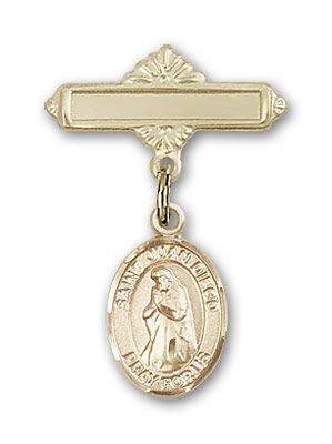 14kt Gold Filled Polished Badge Pin St. Juan Diego Baby Badge