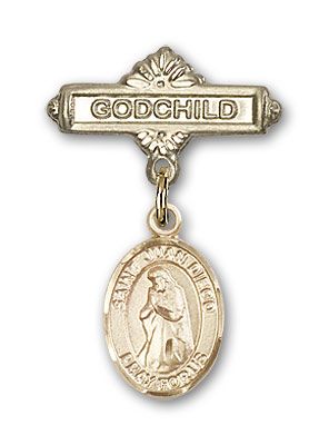14kt Gold Filled Godchild St. Juan Diego Baby Badge