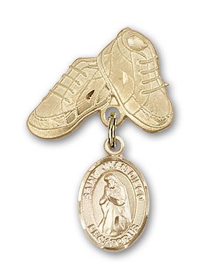 14kt Gold Baby Boots St. Juan Diego Baby Badge