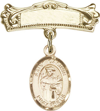 14kt Gold Filled Badge Pin St. Casimir of Poland Baby Badge - Engravable