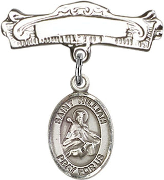Sterling Silver Badge Pin St. William of Rochester Baby Badge - Engravable