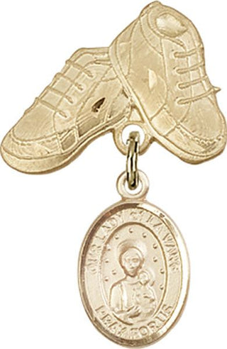 14kt Gold Filled Baby Boots O/L of la Vang Baby Badge - Engravable