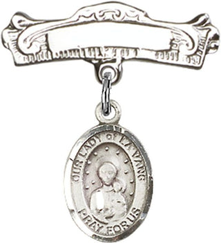 Sterling Silver Badge Pin O/L of la Vang Baby Badge - Engravable