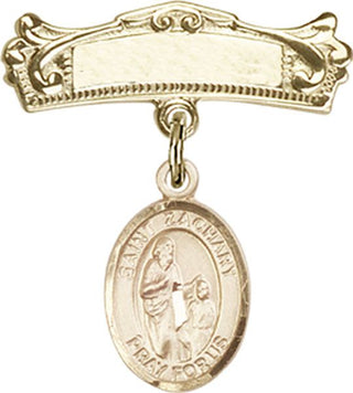 14kt Gold Badge Pin St. Zachary Baby Badge - Engravable