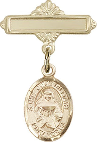 14kt Gold Filled Polished Badge Pin St. Julie Billiart Baby Badge - Engravable