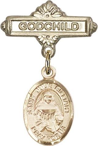 14kt Gold Filled Godchild St. Julie Billiart Baby Badge - Engravable