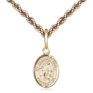 14kt Gold Guardian Angel Medal Engraved Catholic Saint Jewelry