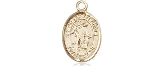 14kt Gold Guardian Angel Medal Engraved Catholic Saint Jewelry