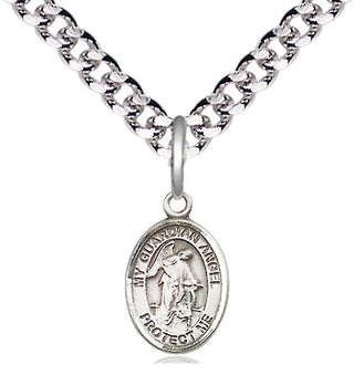 Pewter Guardian Angel Medal Religious and Catholic Jewelry Engraved Catholic Saint Jewelry