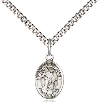Pewter Guardian Angel Medal Religious and Catholic Jewelry Engraved Catholic Saint Jewelry
