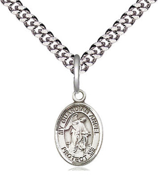 Pewter Guardian Angel Medal Religious and Catholic Jewelry Engraved Catholic Saint Jewelry
