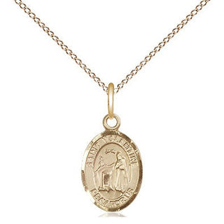 14kt Gold Saint Valentine of Rome Medal Engraved Catholic Saint Jewelry