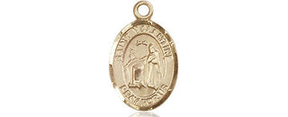 14kt Gold Saint Valentine of Rome Medal Engraved Catholic Saint Jewelry