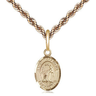 14kt Gold Saint Valentine of Rome Medal Engraved Catholic Saint Jewelry