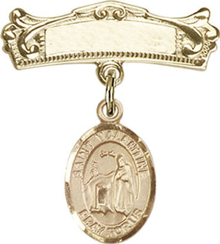 14kt Gold Filled Badge Pin St. Valentine of Rome Baby Badge - Engravable