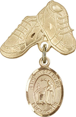 14kt Gold Filled Baby Boots St. Valentine of Rome Baby Badge - Engravable