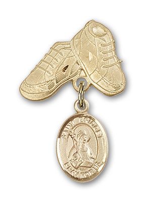 14kt Gold Filled Baby Boots St. Bridget of Sweden Baby Badge - Engravable