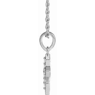 Platinum .05 CTW Natural Diamond Petite Cross 16-18" Necklace