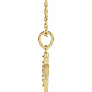 14K Yellow .05 CTW Natural Diamond Petite Cross 16-18" Necklace