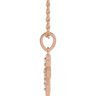 14K Rose .05 CTW Natural Diamond Petite Cross 16-18" Necklace