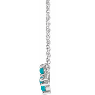 Sterling Silver Natural Turquoise Sideways Cross 18" Necklace