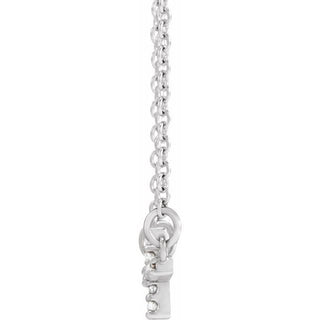 14K White .05 CTW Natural Diamond Sideways Cross 16-18" Necklace