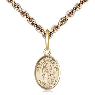 14kt Gold Saint Stanislaus Medal Engraved Catholic Saint Jewelry
