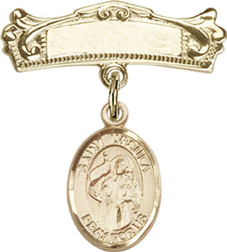 14kt Gold Badge Pin St. Ursula Baby Badge - Engravable