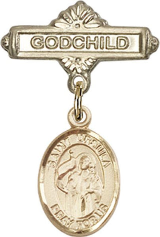 14kt Gold Godchild St. Ursula Baby Badge - Engravable