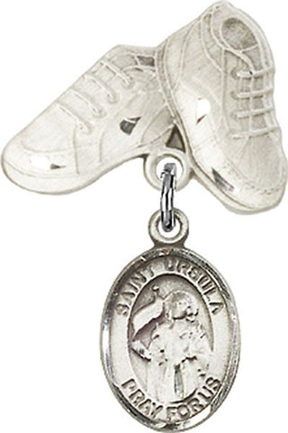 Sterling Silver Baby Boots St. Ursula Baby Badge - Engravable