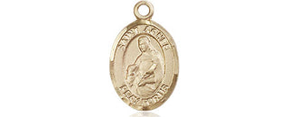 14kt Gold Saint Agnes of Rome Medal Engraved Catholic Saint Jewelry
