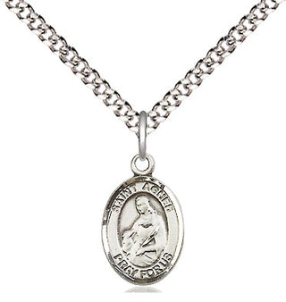 Pewter Saint Agnes of Rome Medal Religious and Catholic Jewelry Engraved Catholic Saint Jewelry