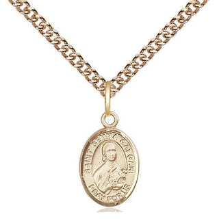 14kt Gold Saint Gemma Galgani Medal Engraved Catholic Saint Jewelry