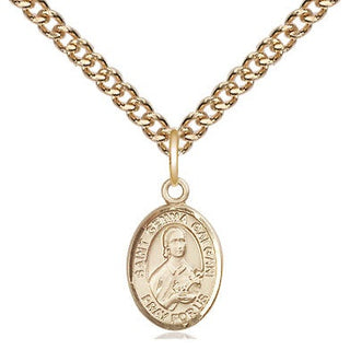 14kt Gold Saint Gemma Galgani Medal Engraved Catholic Saint Jewelry