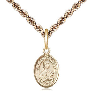 14kt Gold Saint Gemma Galgani Medal Engraved Catholic Saint Jewelry