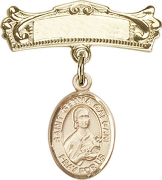 14kt Gold Filled Badge Pin St. Gemma Galgani Baby Badge - Engravable