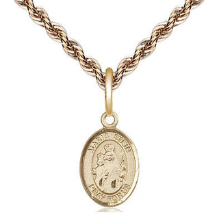 14kt Gold Maria Stein Medal Engraved Catholic Saint Jewelry