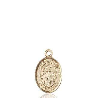 14kt Gold Maria Stein Medal Engraved Catholic Saint Jewelry