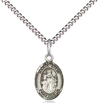 Pewter Maria Stein Medal Religious and Catholic Jewelry Engraved Catholic Saint Jewelry
