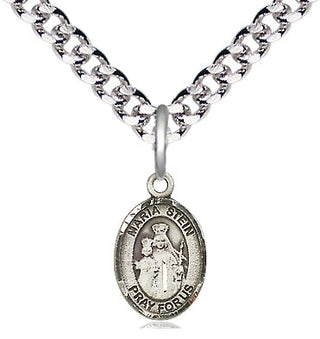 Pewter Maria Stein Medal Religious and Catholic Jewelry Engraved Catholic Saint Jewelry