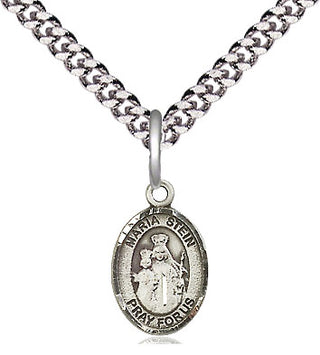 Pewter Maria Stein Medal Religious and Catholic Jewelry Engraved Catholic Saint Jewelry