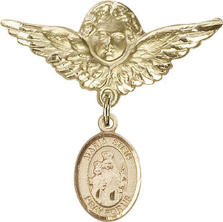14kt Gold Large Angel w/Wings Maria Stein Baby Badge - Engravable